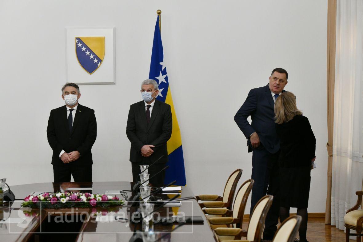 Foto: A.K./Radiosarajevo.ba/Željko Komšić, Šefik Džaferović i Milorad Dodik